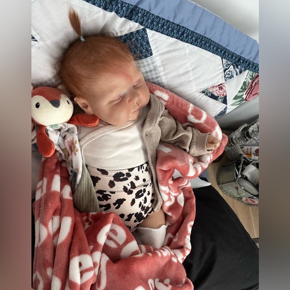 Adorable Reborn Baby Doll Peaches with Red Hair - Picture 1 of 1